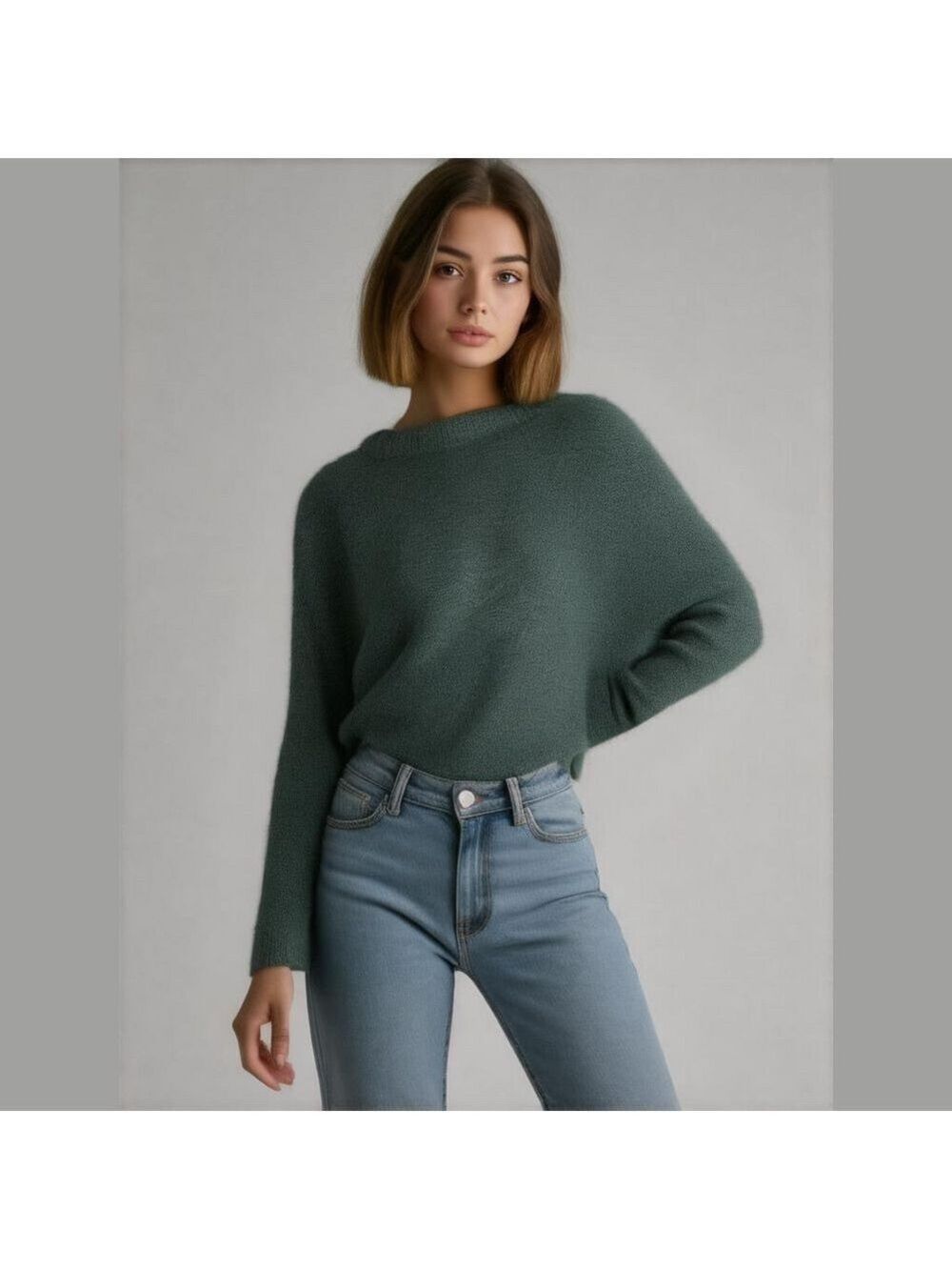 Cable & Gauge Knit Dark Emerald Green Pullover Sweater